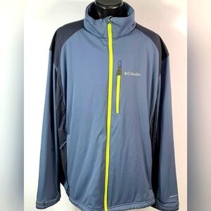 COLUMBIA Blue Zipper Omni Wind Block Athletic Coat Jacket Sweater Men - Size 2XL